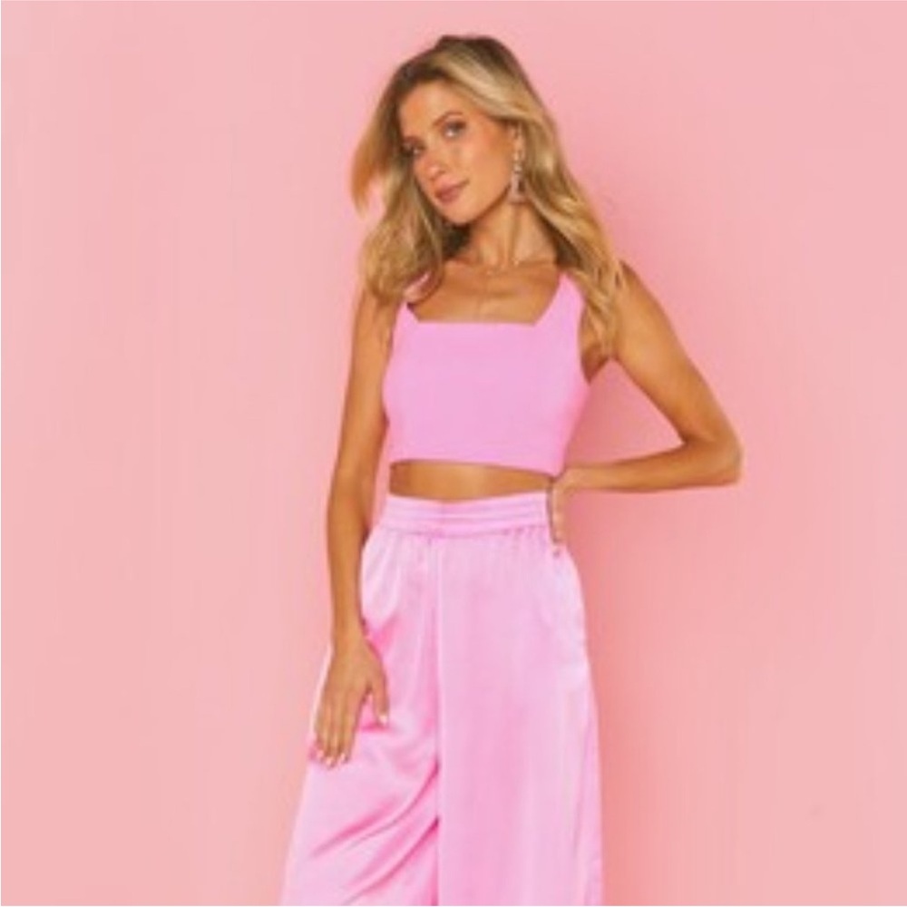 NWOT Show Me Your MuMu Ansley Crop Top Pink